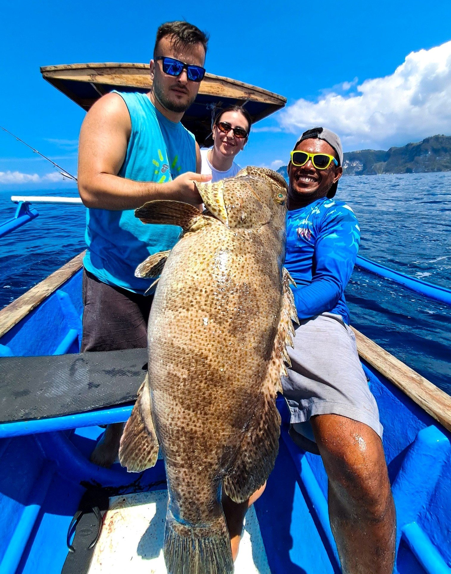 Deep drop success! This giant grouper turned heads on the boat.